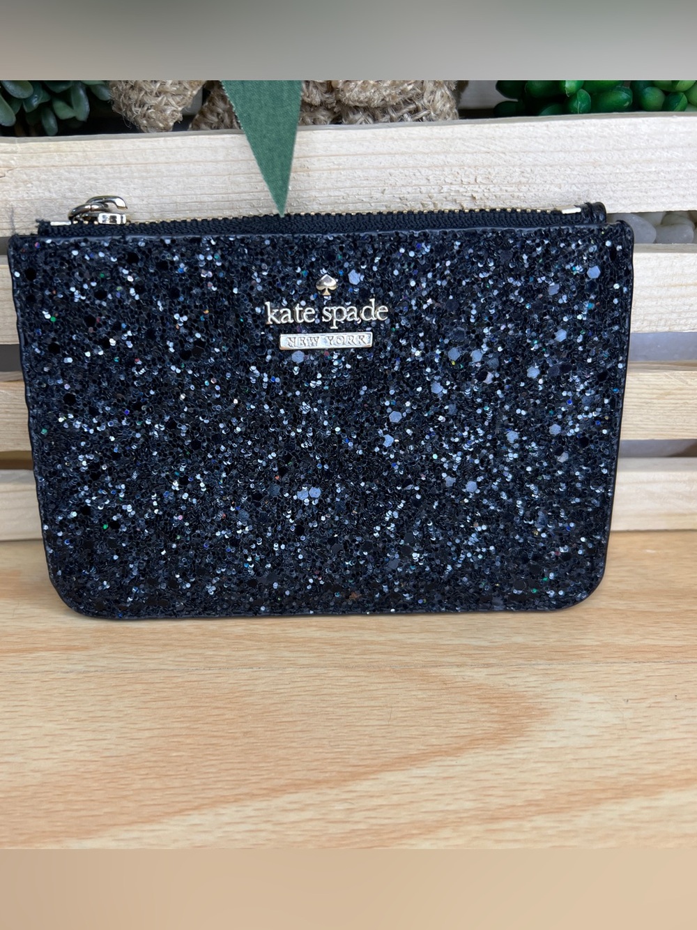 Kate Spade Black Sequin Cardholder 
Keychain